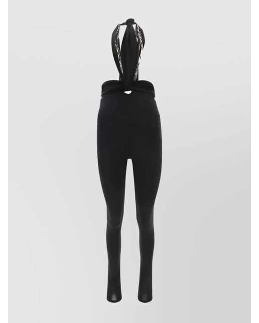 The Attico White Ruby Halterneck-Strap Chain Embellishment Trousers