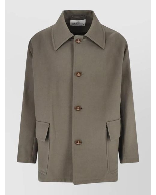 Vivienne Westwood Green Single Breasted Coat for men