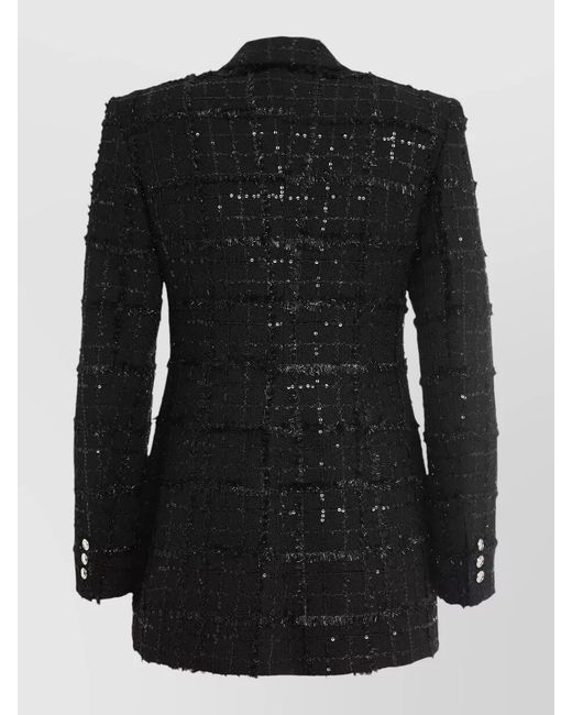 Alessandra Rich Black Double-Breasted Tweed Jacket