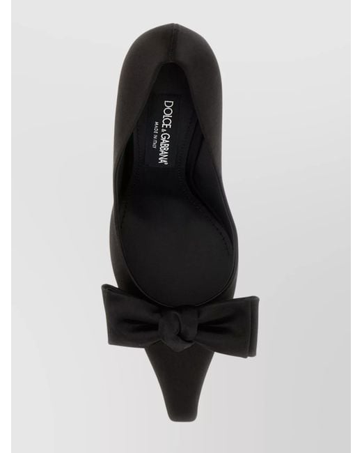 Dolce & Gabbana Black Silk Satin Pointed-Toe Pumps