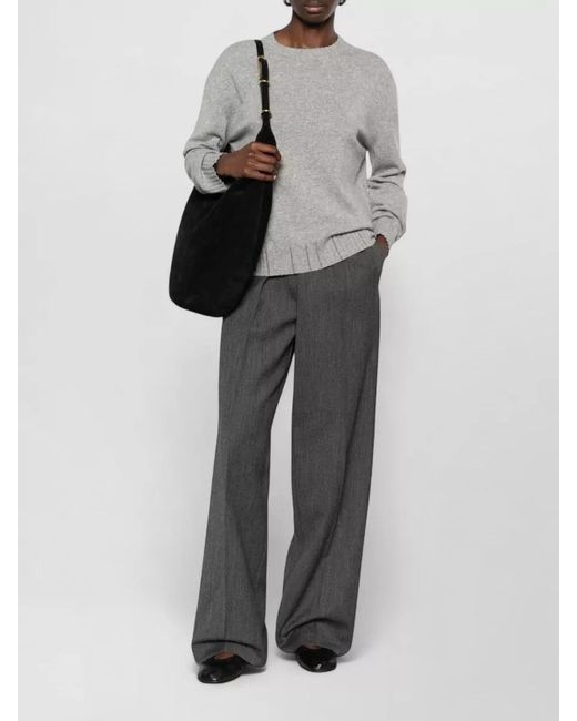 Fabiana Filippi Gray Cashmere Crewneck Sweatshirt