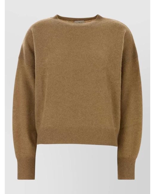 LeKasha Natural Cashmere Modena Sweater Dropped Shoulders Ribbed