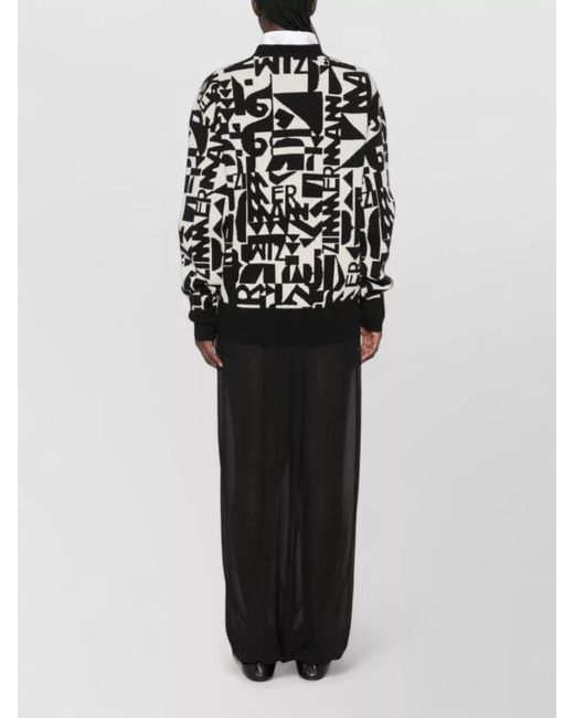 Zimmermann Black Long-Sleeve Knit Top