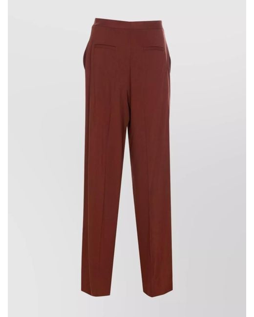 Pinko Red Trousers Regular Fit Pockets