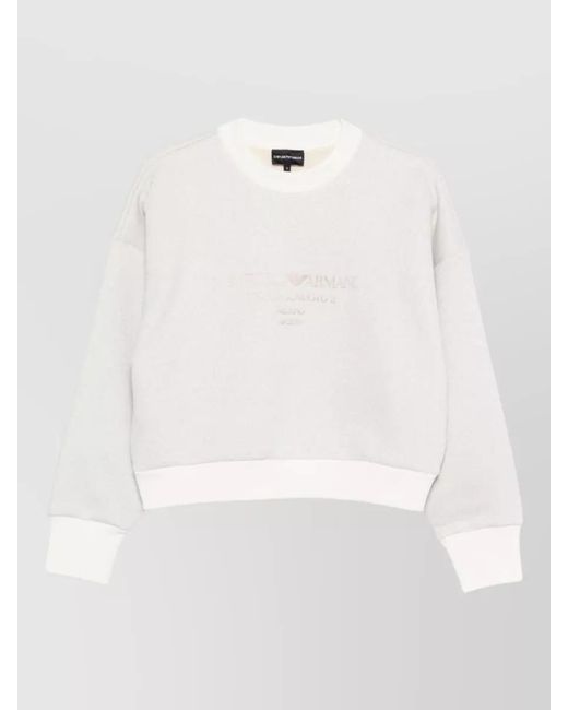Emporio Armani White Logo Print Sweatshirt