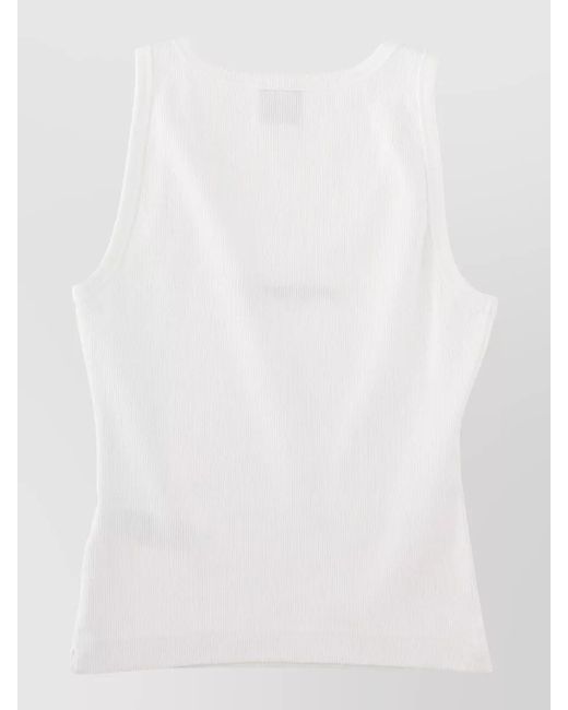 Casablanca White Ribbed Slim-Fit Tank Top