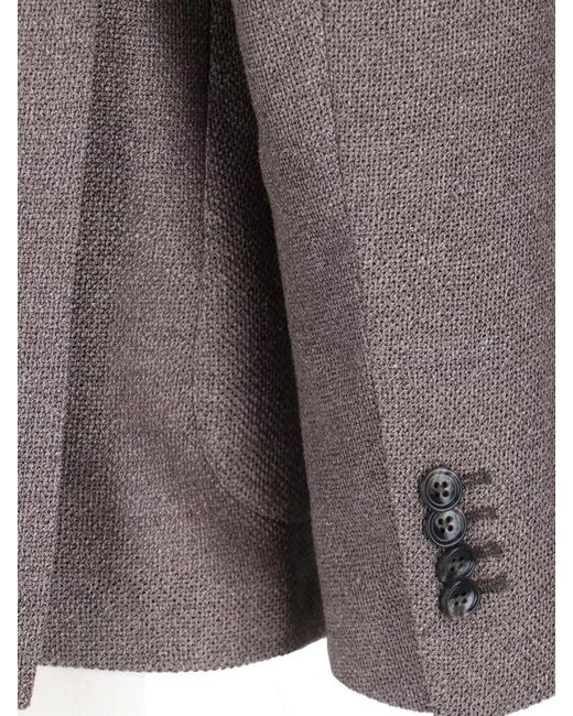 Tagliatore Gray Silk Virgin Wool Blazer for men