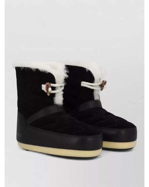 Moon Boot Black Evx Igloo Ankle Boots Quilted Rubber Sole