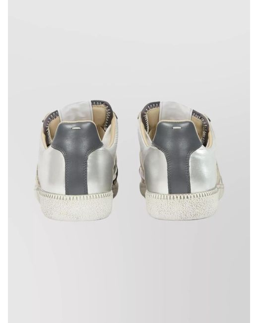 Maison Margiela White Leather Low-Top Sneakers for men