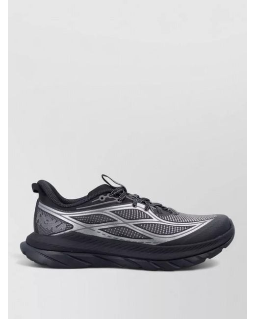 Hoka One One Blue Camouflage Print Lace-Up Sneakers