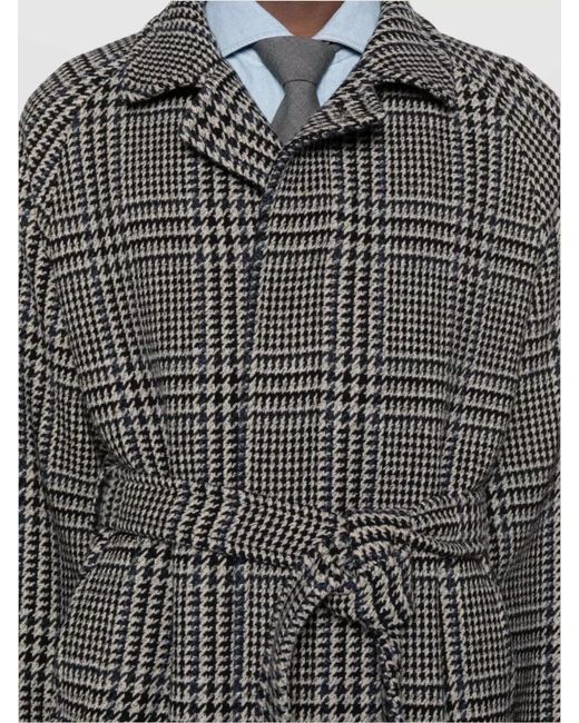 Tagliatore Gray Cashmere Single-Breasted Coat for men