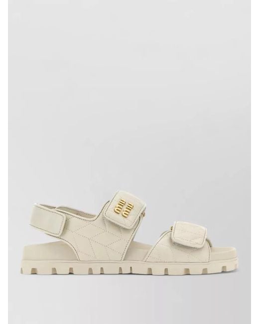 Miu Miu Natural Leather Sandals