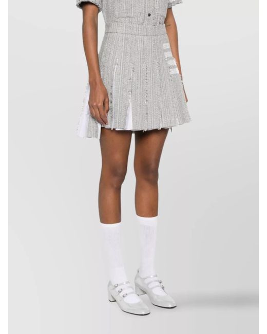 Thom Browne White Pleated Skirt