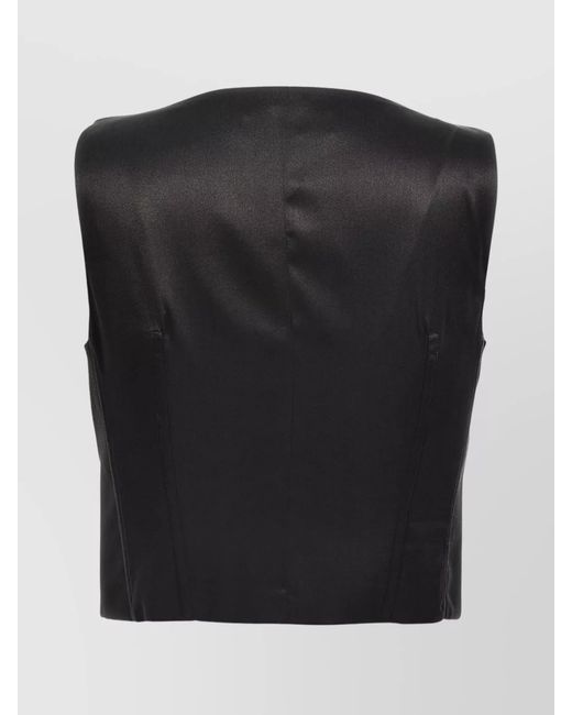 Dolce & Gabbana Black Silk Double-Breasted Tuxedo Gilet