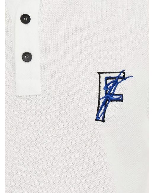 Ferragamo White Cotton Piqué Polo Shirt for men