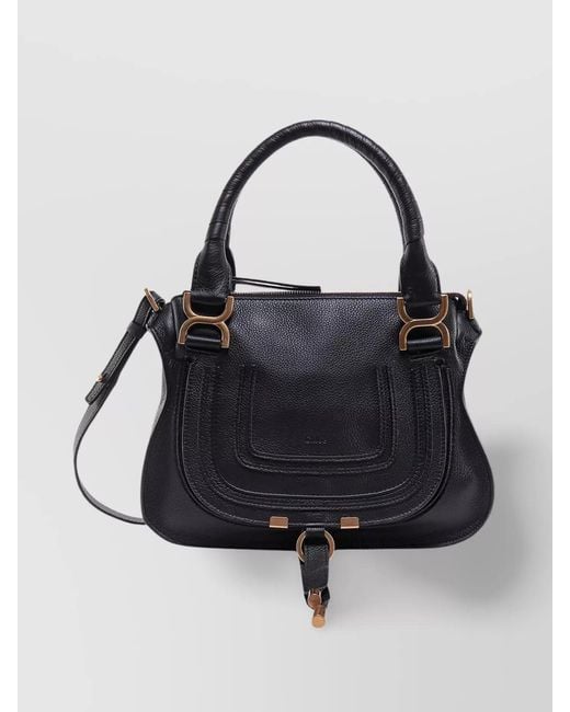 Chloé Black Small Leather Handbag With Removable Shoulder Strap