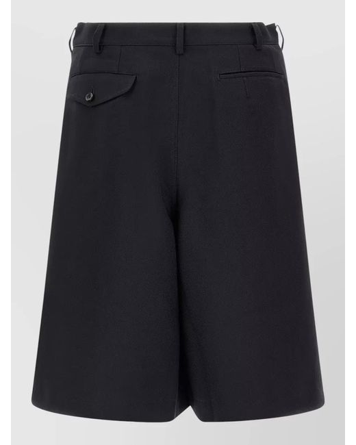 Comme des Garçons Blue Bermuda Shorts Zip Detail Belt Loops for men