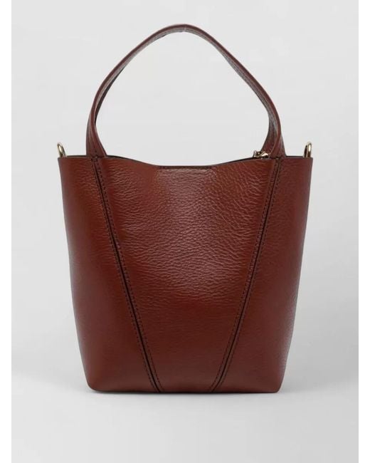 Chloé Red Spin Small Leather Bucket Bag Shoulder
