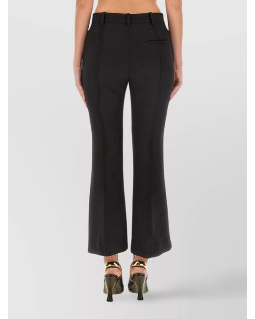 Bottega Veneta White Wool Regular-Fit Flared Trousers
