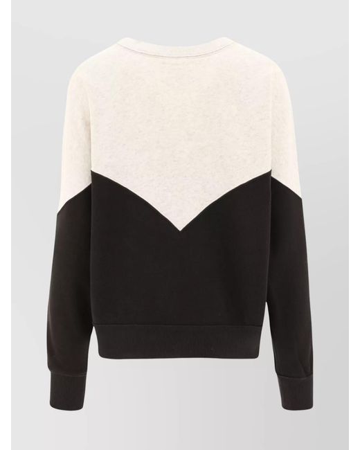 Isabel Marant Black Two-Tone Oversized Cotton-Blend Logo-Print Sweatshirt