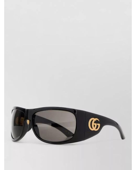 Gucci Black Acetate Rectangular Sunglasses