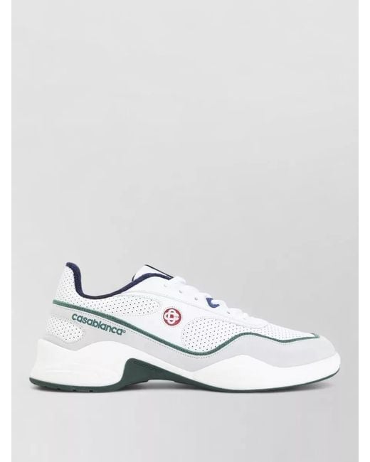 Casablanca White Leather Low-Top Sneakers for men