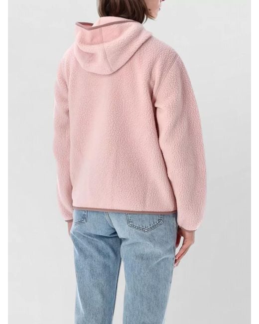 Patagonia Pink Retro Pile Fleece Hooded Zip Jacket
