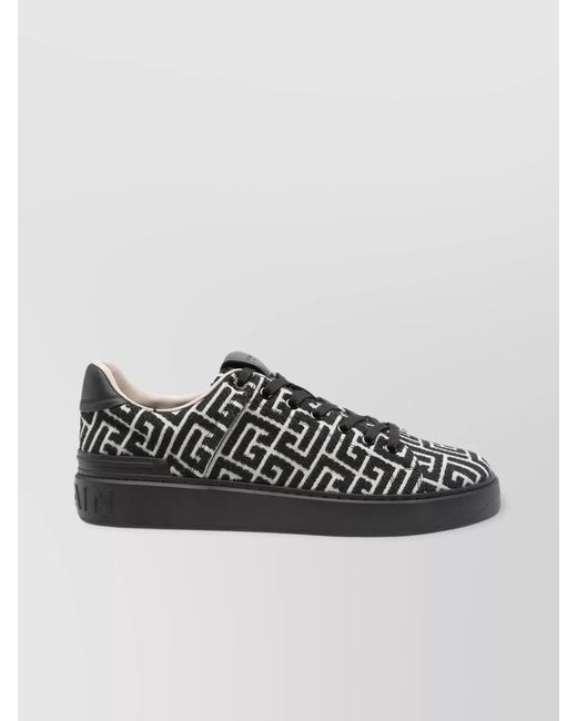 Balmain Black Jacquard Low-Top Sneakers for men