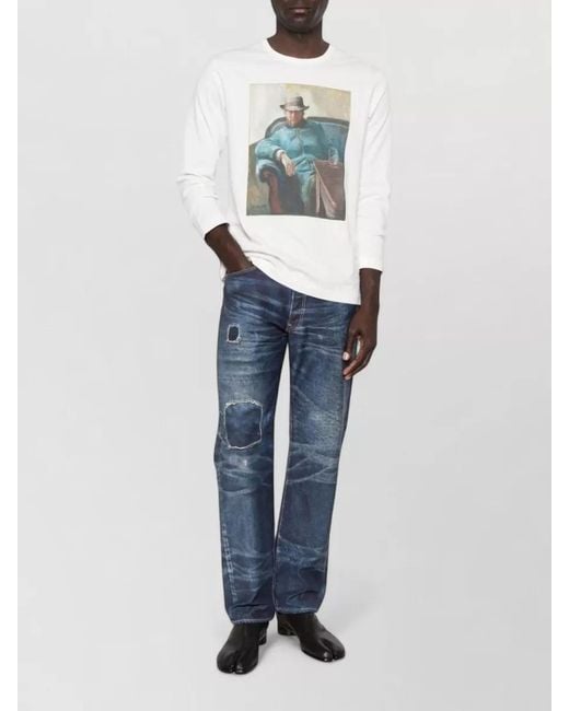 Junya Watanabe Blue Cotton Nylon Denim Trousers Straight Leg Design for men