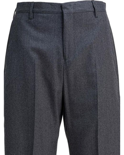 Briglia 1949 Blue Tailored Trousers Belt Loops Side And Back Pockets