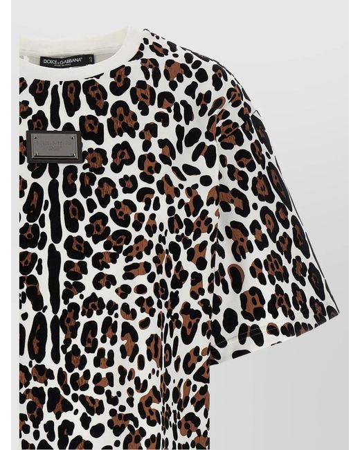 Dolce & Gabbana Black Animal Print Logo T-Shirt