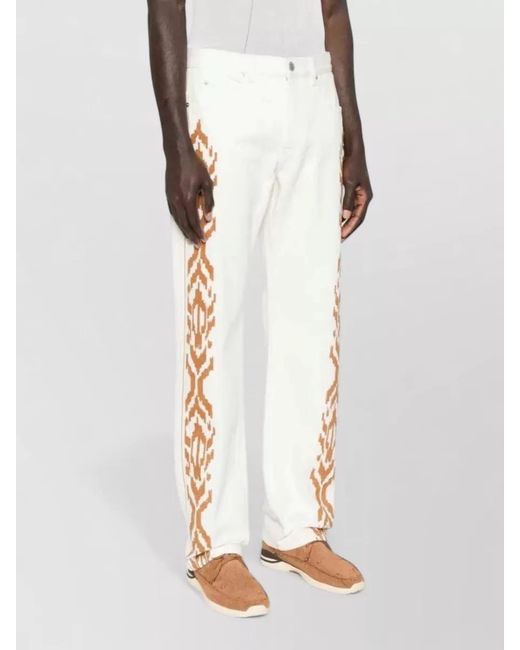 Isabel Marant White Embroidered Straight-Leg Jeans for men