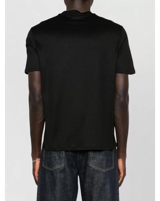 Emporio Armani Black Logo Cotton T-Shirt for men
