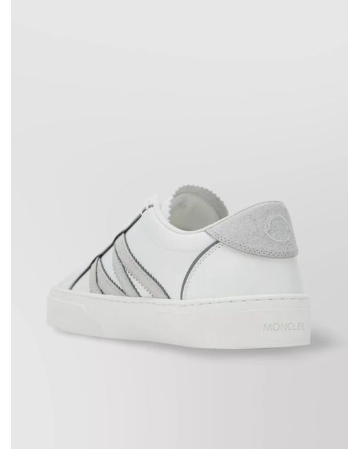 Moncler White Leather Low-Top Sneakers