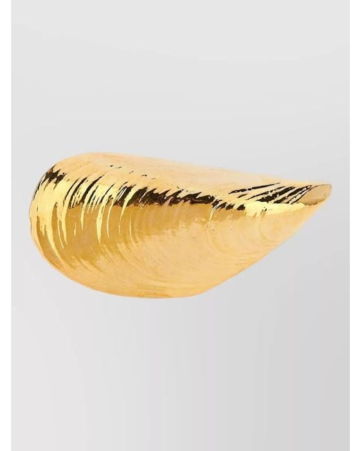 ARMARIUM Metallic Mussel Shell Ring Sculptural Textured Design