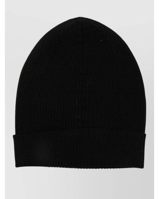 Rick Owens Black Stretch Fit Ribbed Texture Hat