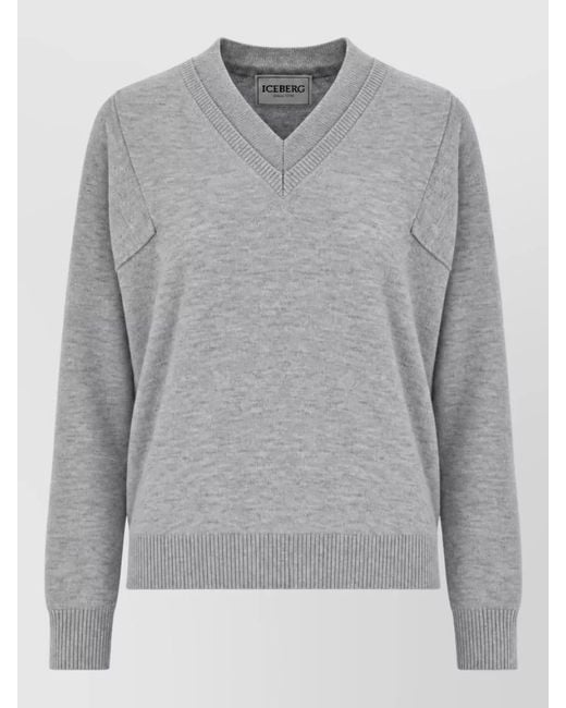 Iceberg Gray Cashmere Wool Sweatshirt