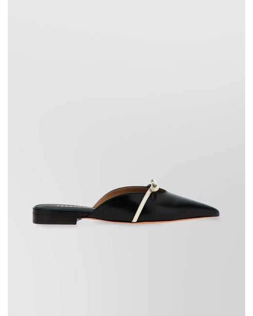 Ferragamo Black Leather Giulye Slippers