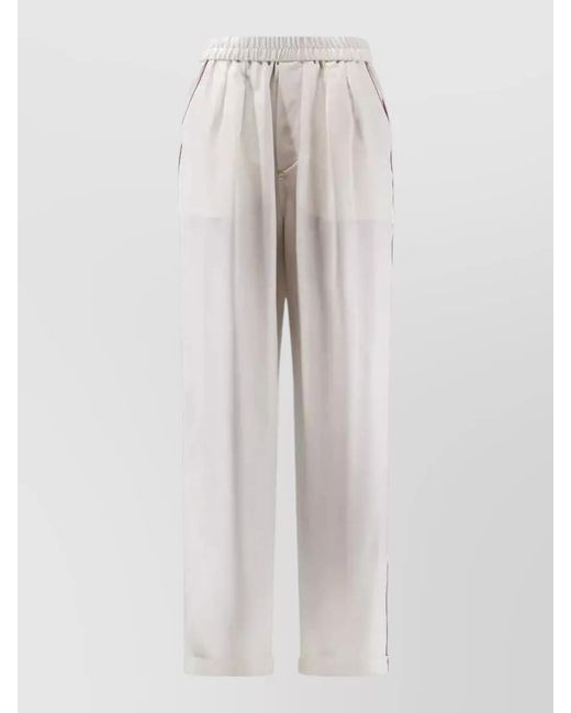 Tom Ford White Silk Cuffed Track Pants
