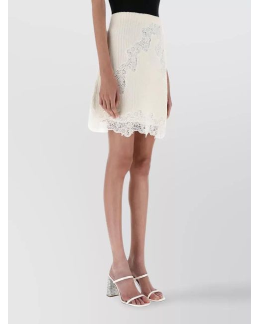 Chloé Natural Wool Lace Mini Skirt