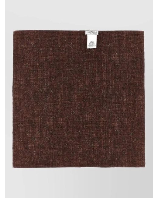 Brunello Cucinelli Red Silk Double Sided Square Pocket Clutch for men