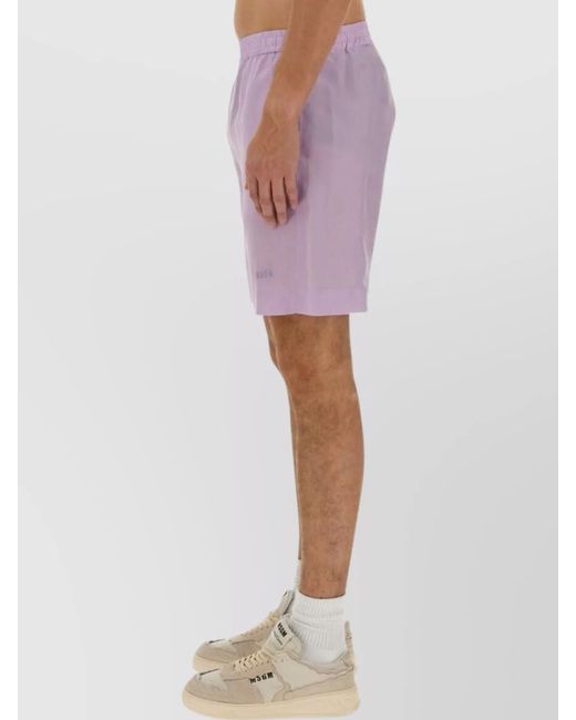 MSGM Purple Regular-Fit Deck Shorts for men