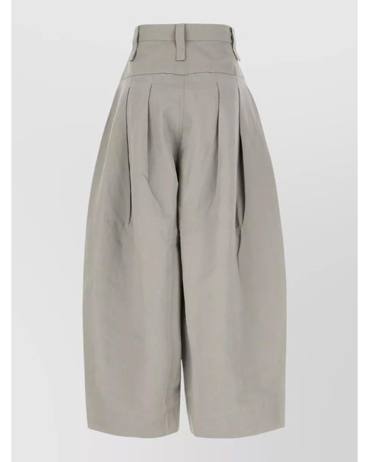 Niccolò Pasqualetti Gray Cotton Blend Shorts High Waist Belt Loops