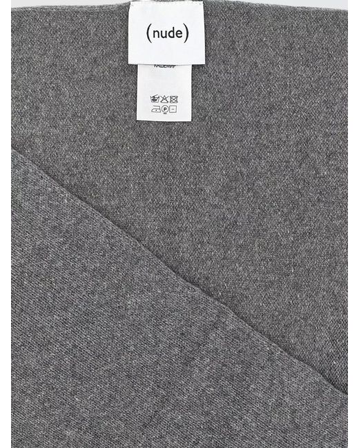 Nude Gray Cashmere Knitted Scarf