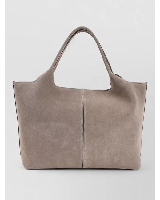 Tod's Natural Suede Leather Shoulder Bag