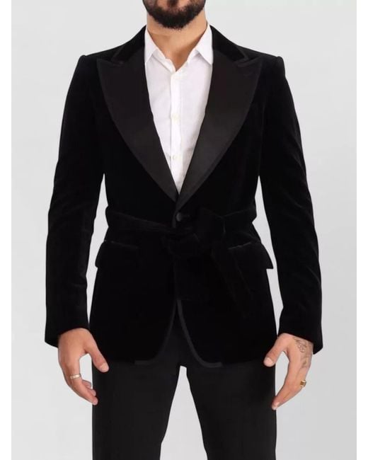 Dolce & Gabbana Blue Velvet Slim-Fit Single-Breasted Blazer for men
