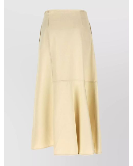 Jil Sander Natural Silk Draped Asymmetric Skirt