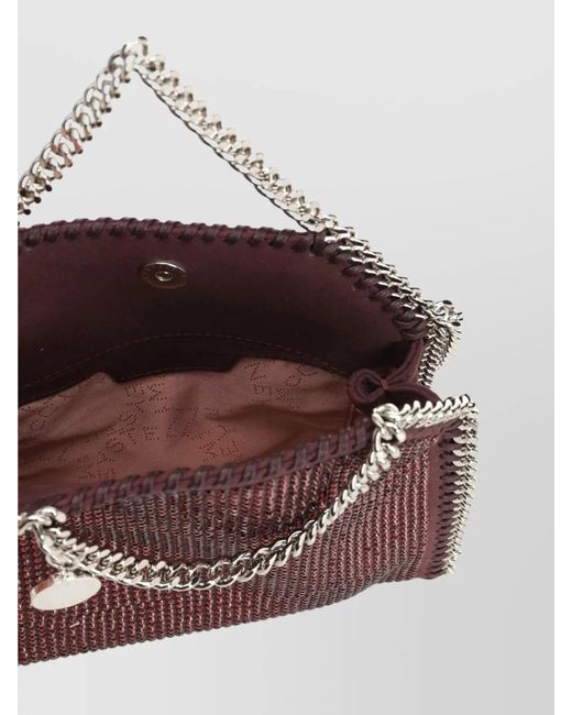 Stella McCartney Brown Falabella Tiny Crystal-Embellished Crossbody Bag
