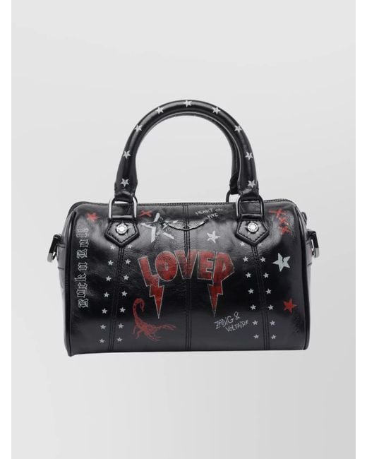 Zadig & Voltaire Black Graphic Star Print Cross-Body Bag