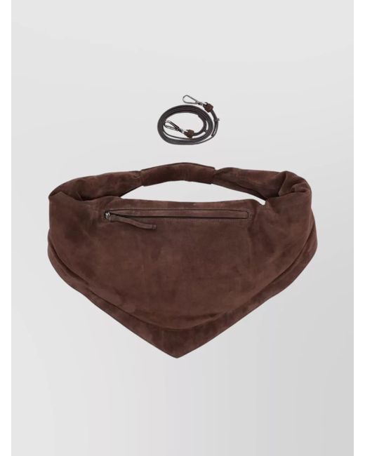 FEDERICO CINA Brown Leather Padded Shoulder Bag